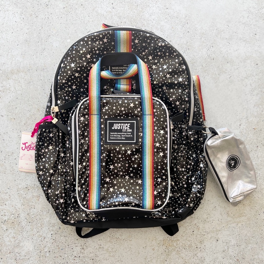 JUSTICE Backpack & Lunchbox Set NWT